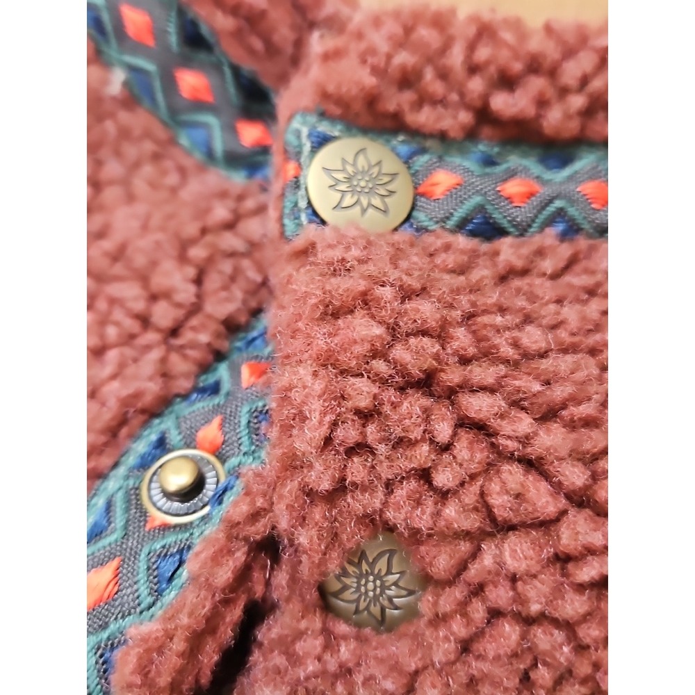 Alpine Design Women's Sherpa 1/4 Snap Pullover X Small Dark Auburn Fleece NWT - Picture 12 of 12